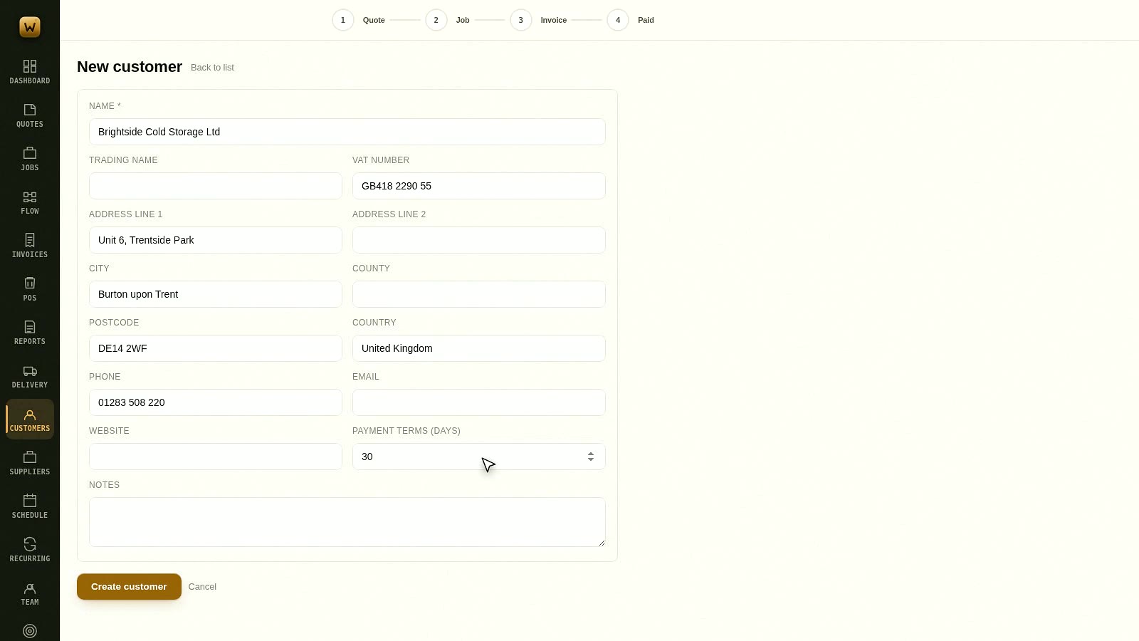 Customers walkthrough